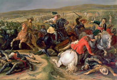 Gustavus II Adolphus, King of Sweden, Leading a Cavalry Charge at the Battle of Lutzen by Unbekannt Unbekannt